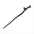 Spilla per capelli minimalista gunmetal con design moderno curvo in metallo liquido - Irregolare / Nero