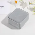 Closed grey velvet jewelry gift box with elegant octagonal corners and a minimalist design - 7*8cm Box / Gray