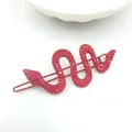 Pinza para el pelo de serpiente roja con diamantes de imitación sobre aleación vintage - Estilo Serpiente con Strass Rojo