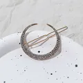 Pasador de luna con diamantes de imitación brillantes y base de metal dorado - Estilo Luna / Oro Antiguo