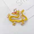 Levendige rood-gele Chinese draak broche speld accessoire voor kledingstijl - Geel