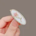 Fermaglio per capelli con fiore di ciliegio rosa, strass e perla stile coreano - Bianco (Y71 Bianco)