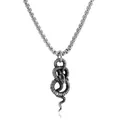 Retro punk roestvrijstalen slangenhanger ketting met gedetailleerde schubtextuur - Alleen Hanger (Zonder Ketting) / Zilver
