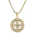 Gold Celtic knot pendant on box chain, vintage punk style stainless steel jewelry - Pendant Only (No Chain) / Gold
