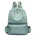 Sac à dos en nylon vert menthe pour femmes avec plusieurs poches et sangles réglables - Vert