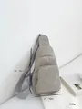 Gray corduroy chest bag dimensions showing 24cm height and 15cm width for daily use - Light Gray
