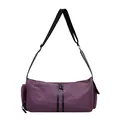 Bolsa de viaje minimalista de nailon ultraligero morado oscuro con correa negra - Púrpura