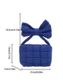 Borsa a nuvola trapuntata blu con manico a fiocco e misure di 21x13x7 cm - Blu