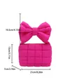 Borsa a mano trapuntata rosa fucsia con manico a fiocco gigante e zip superiore - Rosa Rosso