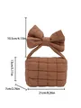 Borsa a nuvola marrone in nylon trapuntato con design puffy e grande manico a fiocco - Cachi