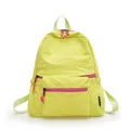 Zaino in nylon verde neon con cerniere rosa a contrasto per studenti e viaggi - Verde fluorescente