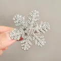 Fermaglio per capelli a fiocco di neve scintillante con strass e lega d'argento - Stile Strass Fiocco di Neve Grande