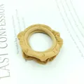 Detail of khaki pleated scrunchie with ruffled edges on a stylish magazine background - Dark Khaki Pleated