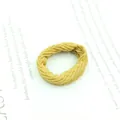 Macro detail of mustard yellow woven hair tie showing high-elasticity braided texture - Thick Dark Khaki Braid