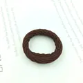 Detailed view of dark coffee spiral braided high elasticity hair scrunchie texture - Thick Dark Coffee Braid