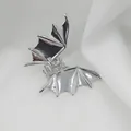 Pince à cheveux chauve-souris en métal argenté au design gothique pour Halloween - Chauve-souris Argentée