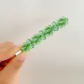Elegant green crystal bead hair clip with polished silver metal finish for women - Green Crystal Style (J008-01)