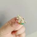 Golden rocking horse brooch with sparkling rhinestones and colorful enamel accents - Gold Full Rhinestone Rainbow Rocking Horse (XZ99 Gold Small)