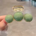 Eleganter Haarklammer mit grünen Perlen aus transparentem Acryl für Damenfrisuren - Grüner Stil (ZJ019)