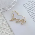 Creative white and gold horse brooch with enamel detailing in an elegant running pose - White Enamel Running Horse (White Horse)