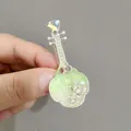 Pinza de pelo pipa plateada con incrustación verde, perlas blancas y pedrería brillante - Estilo Accesorio de Cabello Pipa Clásica (F01-018 Violín Verde)