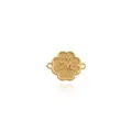 18K gold plated clover connector with number 24 and cubic zirconia for DIY jewelry - Gold