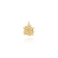 18K gold plated flower pendant with cubic zirconia for DIY jewelry making - Gold