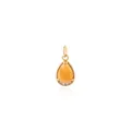 Dettaglio dell'orecchino a goccia placcato oro 18K con pietra ambra e zirconi bianchi - Goccia Colore Agata Arancione (5549818202083) / Giallo