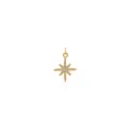 Elegante 18K vergulde Poolster hanger met witte zirkonia pavézetting en weerspiegeling - Goud