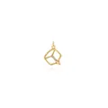 Geometrische vierkante 18K vergulde koperen hanger met ingelegde zirkonia kristallen - Goud