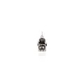 18K gold plated bowknot gift box pendant with zircon inlay and crown detail - Silver