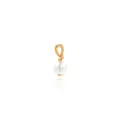 Elegante 18K vergulde ronde parelhanger met sprankelende zirkonia karabijnsluiting voor DIY - Goud