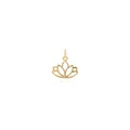 Gepolijste 18K vergulde lotus hanger met hol geometrisch ontwerp op een witte achtergrond - Goud
