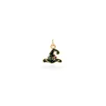 18K gold plated witch hat pendant with black enamel and sparkling colorful zircons - Gold