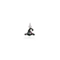 18K gold-plated witch hat pendant with black enamel and colorful cubic zirconia - Silver