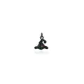 Wizard hat pendant in 18K gold-plated copper with green glitter and colorful zircon stones - Black