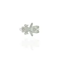 Silver girl pendant with white enamel and cubic zirconia stones for DIY jewelry - Silver
