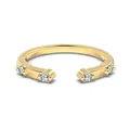 Elegant gold-plated S925 sterling silver ring with four sparkling round zircon stones - Adjustable Open / Gold (DY121361)
