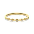 Exquisite S925 sterling silver gold plated ring featuring five sparkling round zircons - Size 5 / Gold (DY121511)