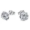 Minimalistische S925 sterling zilveren oorknopjes met 8mm briljant geslepen nep diamanten - 925 zilver / Rond (8MM)