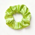 Fluorescent green satin oversized scrunchie with smooth texture and high elasticity - Bright Green (07)