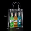 Small clear PVC gift bag with snap button and handles measuring 25x18x7cm - 18x7x25cm
