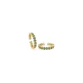 Bagues ajustables plaquées or 18 carats avec zircons verts taille poire style luxueux - Ouvert Réglable / Vert
