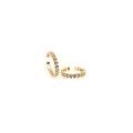 Bague d'oreille cœur plaqué or 18K avec zircons lavande en forme de goutte d'eau - Ouvert Réglable / Lavande