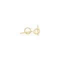 Boucles d'oreilles géométriques plaquées or 18 carats avec cercle évidé et barre - Or