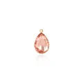 Detailed macro view of pear-shaped champagne zircon pendant with 18K gold plated frame - Sunstone