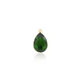 18K gold plated pear-shaped green zircon pendant with faceted finish and shiny golden ring - Emerald