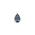 18K gold-plated copper pear-cut teardrop pendant with blue zircon for DIY jewelry - Smoke