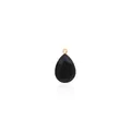 Detail of a pear-cut black zircon droplet pendant with 18K gold plated metal frame - Black