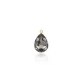 Macro shot of 18K gold plated teardrop pendant with dark grey faceted zircon crystal - Dark Gray